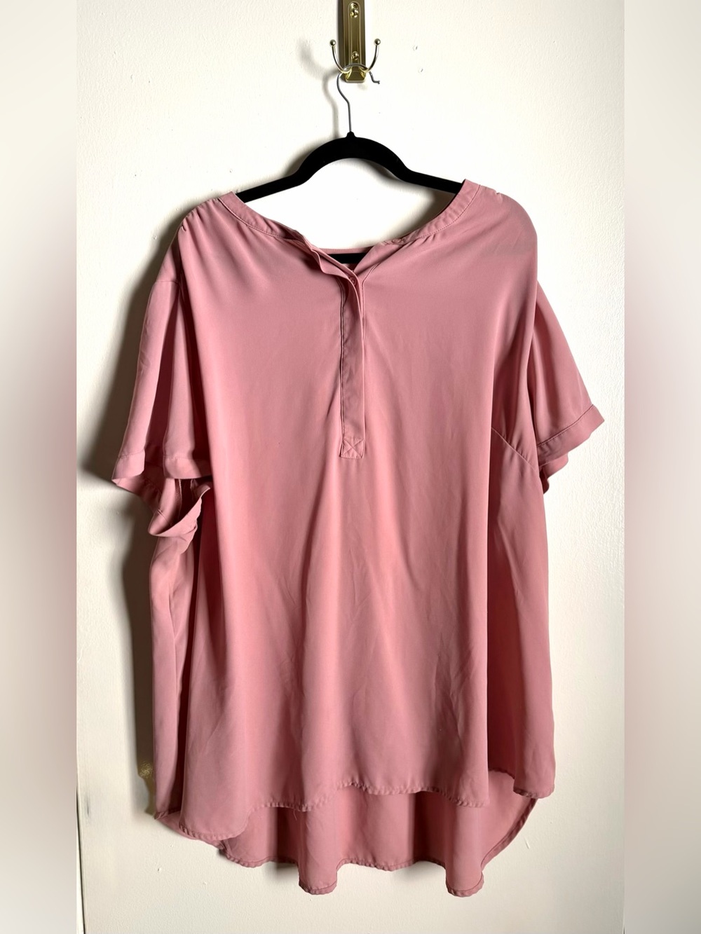 EVRI 💗Blush Pink Short-Sleeve Relaxed Blouse💗 4X